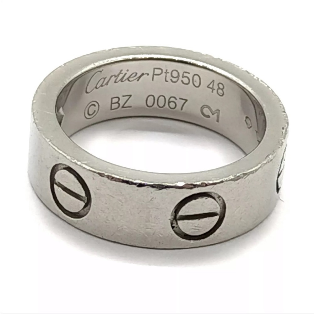 Cartier love ring platinum 1 diamond - Picture 5 of 14